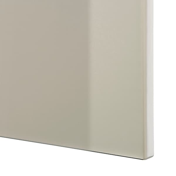 IKEA BESTÅ shelf unit with door, 23 5/8x16 1/2x25 1/4 in White / Selsviken High / Gloss / Beige, Ikea Ireland | 3821VDIJM