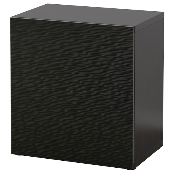 IKEA BESTÅ shelf unit with door, 23 5/8x16 1/2x25 1/4 in Black / Brown / Laxviken Black, Ikea Ireland | 9821WKAHM