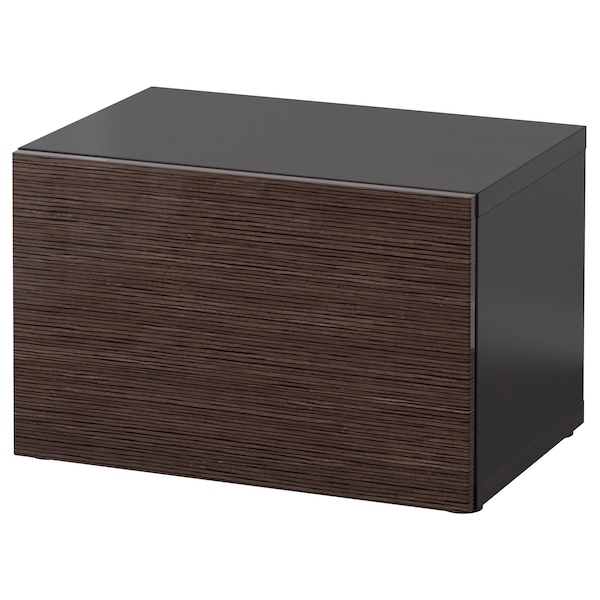 IKEA BESTÅ shelf unit with door, 23 5/8x16 1/2x15 in Black / Brown / Selsviken High / Gloss / Brown, Ikea Ireland | 3594CYVTF