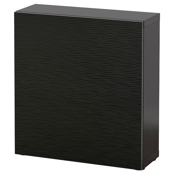 IKEA BESTÅ shelf unit with door, 23 5/8x8 5/8x25 1/4 in Black / Brown / Laxviken Black, Ikea Ireland | 2674NIRVW