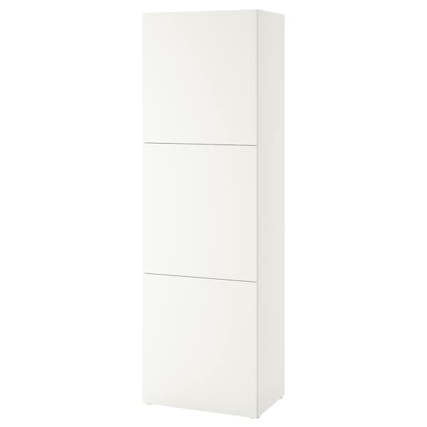 IKEA BESTÅ shelf unit with doors, 23 5/8x16 1/2x76 in White Lappviken / White, Ikea Ireland | 2631YDMVL