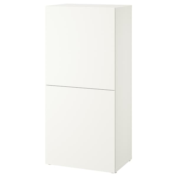 IKEA BESTÅ shelf unit with doors, 23 5/8x16 1/2x50 3/4 in White Lappviken / White, Ikea Ireland | 7461DRVXI