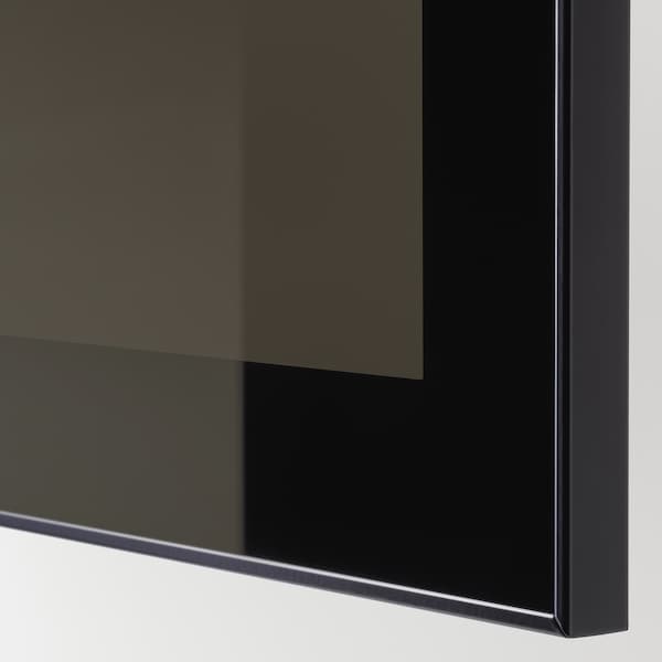 IKEA BESTÅ shelf unit with glass door, 23 5/8x16 1/2x25 1/4 in Black / Brown / Glassvik Black / Smoked Glass, Ikea Ireland | 8901QDLXG