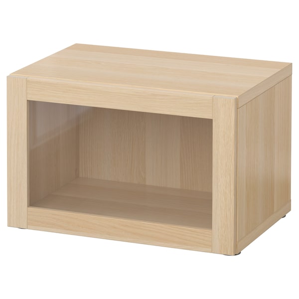 IKEA BESTÅ shelf unit with glass door, 23 5/8x16 1/2x15 in White Stained Oak Effect / Sindvik Wht Stained Oak Effect Clear, Ikea Ireland | 2096WSBPT