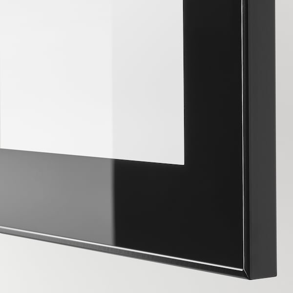 IKEA BESTÅ shelf unit with glass door, 23 5/8x16 1/2x15 in Black / Brown / Glassvik Black / Clear Glass, Ikea Ireland | 7106NZDYF