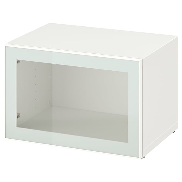 IKEA BESTÅ shelf unit with glass door, 23 5/8x16 1/2x15 in White Glassvik / White / Light Green Clear Glass, Ikea Ireland | 1647BVHNW