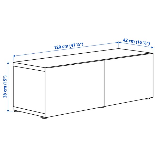 IKEA BESTÅ shelf unit with glass doors, 47 1/4x16 1/2x15 in White Stained Oak Effect Glassvik / White / Light Green Clear Gl, Ikea Ireland | 8960LVPZI