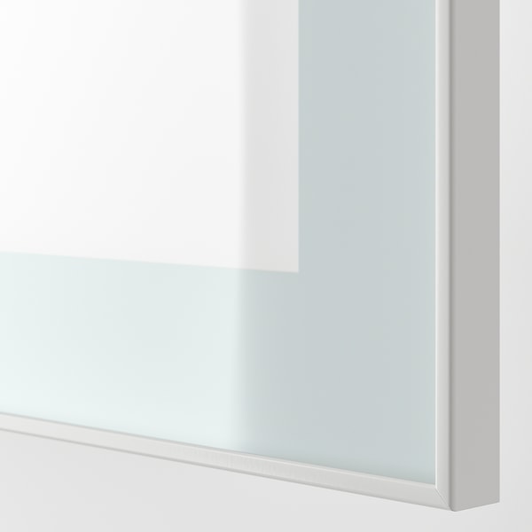 IKEA BESTÅ shelf unit with glass doors, 47 1/4x16 1/2x25 1/4 in White Glassvik / White / Light Green Frosted Glass, Ikea Ireland | 5607GYKJT