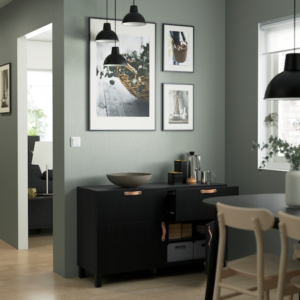 IKEA BESTÅ storage combination w doors/drawers, black-brown/Lappviken/Stubbarp black-brown, 47 1/4x16 1/2x29 1/8 in, Ikea Ireland | 9472YSPRG