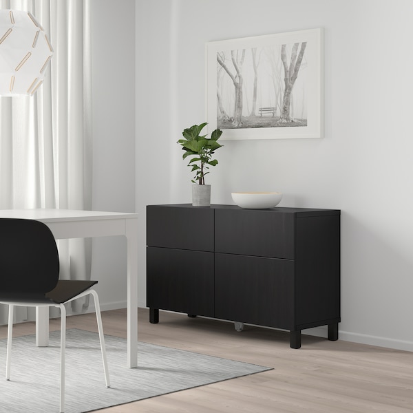 IKEA BESTÅ storage combination w doors/drawers, black-brown/Lappviken/Stubbarp black-brown, 47 1/4x16 1/2x29 1/8 in, Ikea Ireland | 9472YSPRG