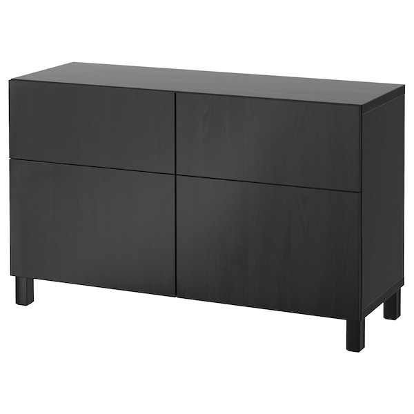 IKEA BESTÅ storage combination w doors/drawers, black-brown/Lappviken/Stubbarp black-brown, 47 1/4x16 1/2x29 1/8 in, Ikea Ireland | 9472YSPRG