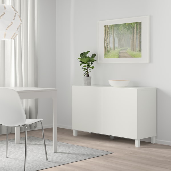IKEA BESTÅ storage combination with doors, 47 1/4x16 1/2x29 1/8 in White / Lappviken / Stubbarp White, Ikea Ireland | 5841ZGOEX