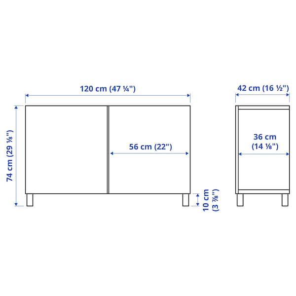 IKEA BESTÅ storage combination with doors, 47 1/4x16 1/2x29 1/8 in White / Lappviken / Stubbarp White, Ikea Ireland | 5841ZGOEX