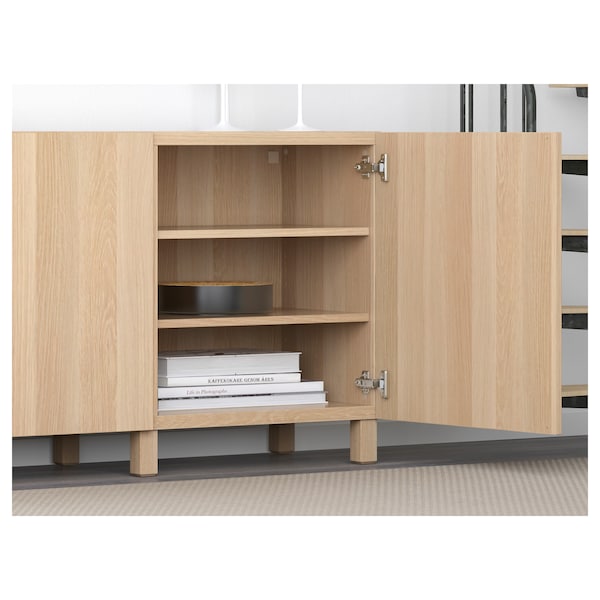 IKEA BESTÅ storage combination with doors, 70 7/8x16 1/2x29 1/8 in White Stained Oak Effect / Lappviken / Stubbarp White Stained Oa, Ikea Ireland | 7245DBXKY