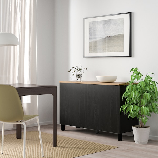 IKEA BESTÅ storage combination with doors, 47 1/4x16 1/2x29 7/8 in Black / Brown / Lappviken / Stubbarp Black / Brown, Ikea Ireland | 3246CGQYN