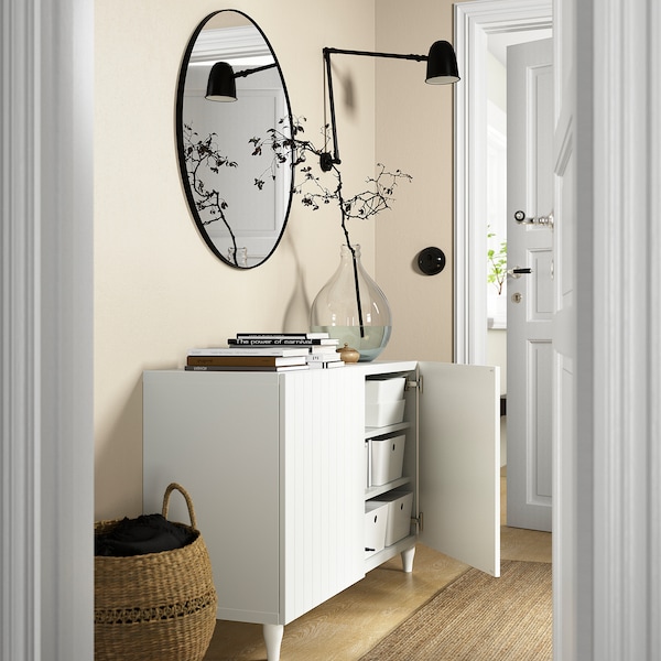 IKEA BESTÅ storage combination with doors, 47 1/4x16 1/2x29 1/8 in White / Sutterviken / Kabbarp White, Ikea Ireland | 4518VZAOE