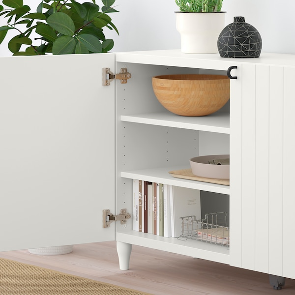 IKEA BESTÅ storage combination with doors, 47 1/4x16 1/2x29 1/8 in White / Sutterviken / Kabbarp White, Ikea Ireland | 4518VZAOE