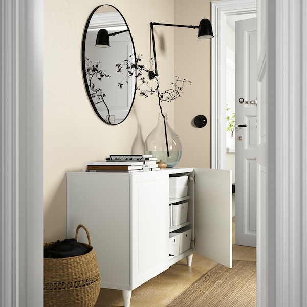 IKEA BESTÅ storage combination with doors, 47 1/4x16 1/2x29 1/8 in White / Smeviken / Kabbarp White, Ikea Ireland | 0437ZRVTQ