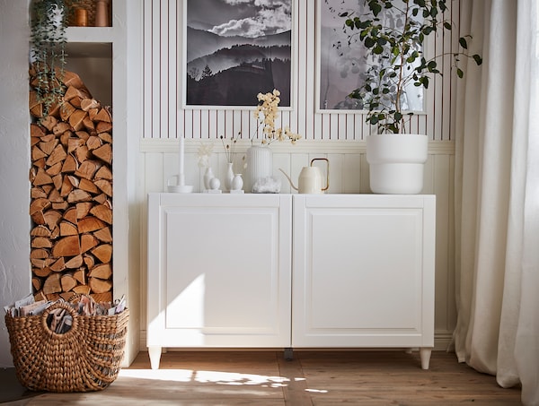 IKEA BESTÅ storage combination with doors, 47 1/4x16 1/2x29 1/8 in White / Smeviken / Kabbarp White, Ikea Ireland | 0437ZRVTQ