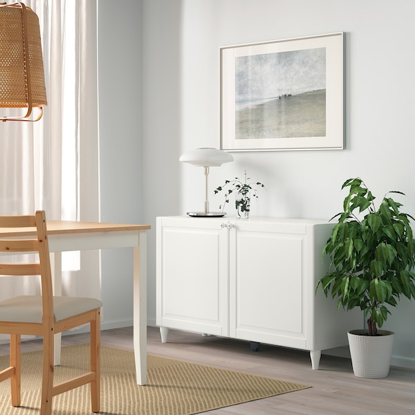 IKEA BESTÅ storage combination with doors, 47 1/4x16 1/2x29 1/8 in White / Smeviken / Kabbarp White, Ikea Ireland | 0437ZRVTQ