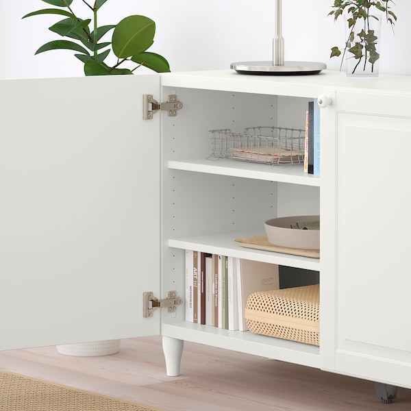 IKEA BESTÅ storage combination with doors, 47 1/4x16 1/2x29 1/8 in White / Smeviken / Kabbarp White, Ikea Ireland | 0437ZRVTQ