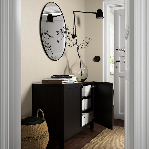 IKEA BESTÅ storage combination with doors, 47 1/4x16 1/2x29 1/8 in Black / Brown / Hanviken / Stubbarp Black / Brown, Ikea Ireland | 7285VPCBZ