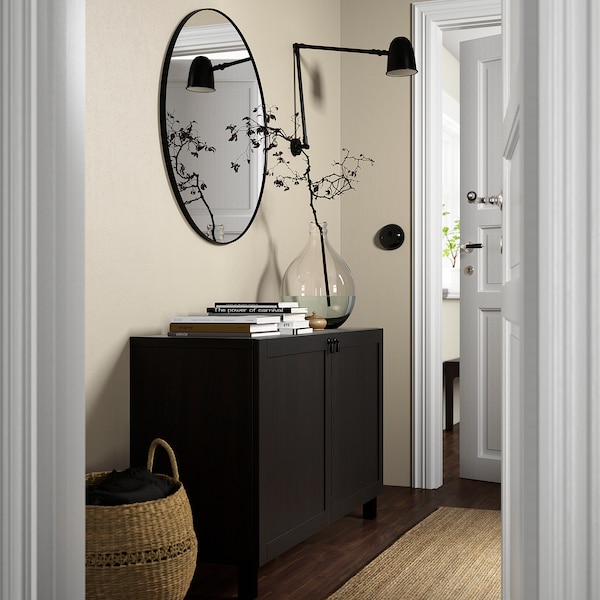 IKEA BESTÅ storage combination with doors, 47 1/4x16 1/2x29 1/8 in Black / Brown / Hanviken / Stubbarp Black / Brown, Ikea Ireland | 7285VPCBZ