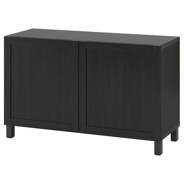 IKEA BESTÅ storage combination with doors, 47 1/4x16 1/2x29 1/8 in Black / Brown / Hanviken / Stubbarp Black / Brown, Ikea Ireland | 7285VPCBZ