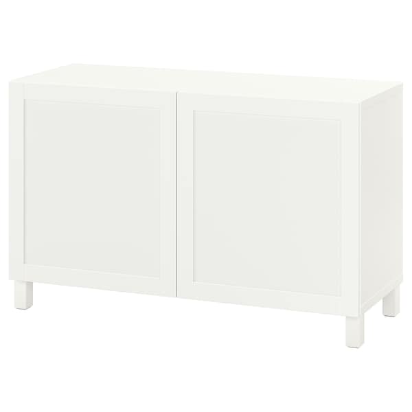 IKEA BESTÅ storage combination with doors, 47 1/4x16 1/2x29 1/8 in White / Hanviken / Stubbarp White, Ikea Ireland | 7854RBIWT