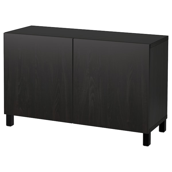 IKEA BESTÅ storage combination with doors, 47 1/4x16 1/2x29 1/8 in Black / Brown / Lappviken / Stubbarp Black / Brown, Ikea Ireland | 2359HGDQP