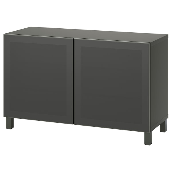 IKEA BESTÅ storage combination with doors, 47 1/4x16 1/2x29 1/8 in Dark Gray / Mörtviken / Stubbarp Dark Gray, Ikea Ireland | 4725IJYPR