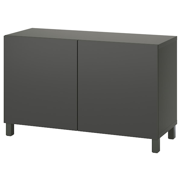 IKEA BESTÅ storage combination with doors, 47 1/4x16 1/2x29 1/8 in Dark Gray / Lappviken / Stubbarp Dark Gray, Ikea Ireland | 2896XPDAJ