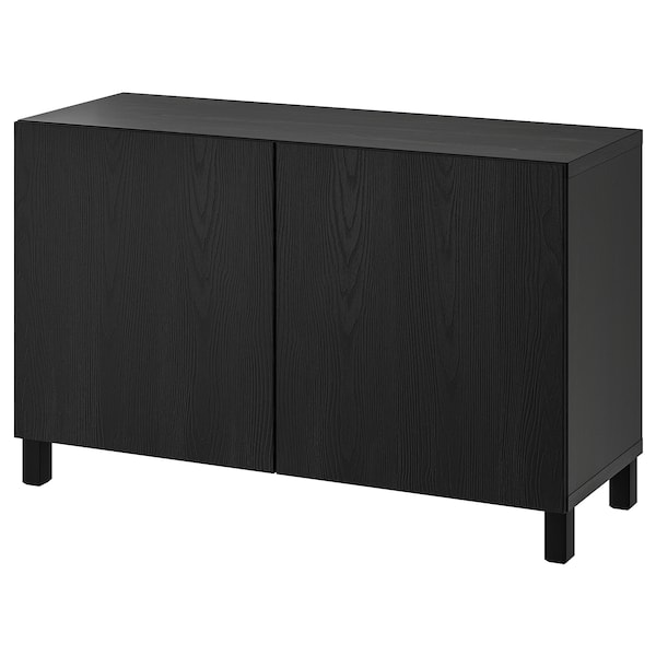 IKEA BESTÅ storage combination with doors, 47 1/4x16 1/2x29 1/8 in Black / Brown / Timmerviken / Stubbarp Black, Ikea Ireland | 0247PYKFW