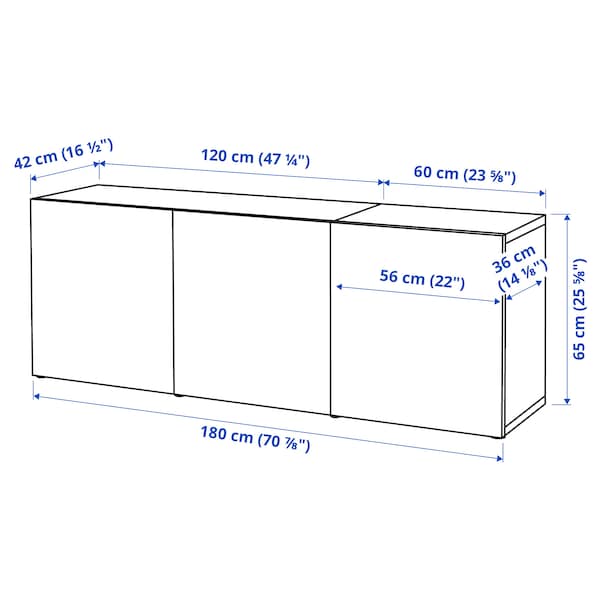 IKEA BESTÅ storage combination with doors, 70 7/8x16 1/2x25 5/8 in Black / Brown / Lappviken Black / Brown, Ikea Ireland | 2619PGDSM