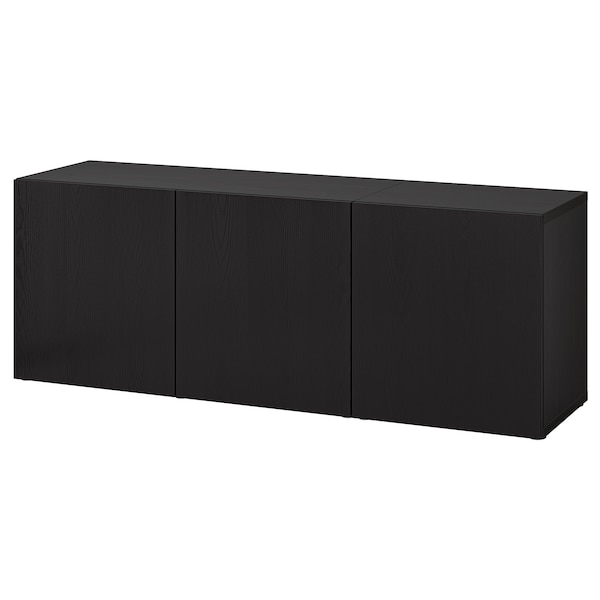 IKEA BESTÅ storage combination with doors, 70 7/8x16 1/2x25 5/8 in Black / Brown / Timmerviken Black, Ikea Ireland | 5389UQMOC