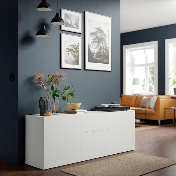 IKEA BESTÅ storage combination with drawers, white/Lappviken white, 70 7/8x16 1/2x25 5/8 in, Ikea Ireland | 2836KAGQU
