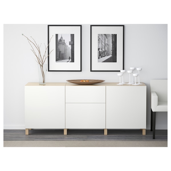 IKEA BESTÅ storage combination with drawers, white stained oak effect/Lappviken white, 70 7/8x15 3/4x29 1/8 in, Ikea Ireland | 6943KGLOE