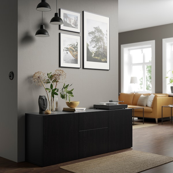 IKEA BESTÅ storage combination with drawers, black-brown/Lappviken black-brown, 70 7/8x16 1/2x25 5/8 in, Ikea Ireland | 6324NYEUQ