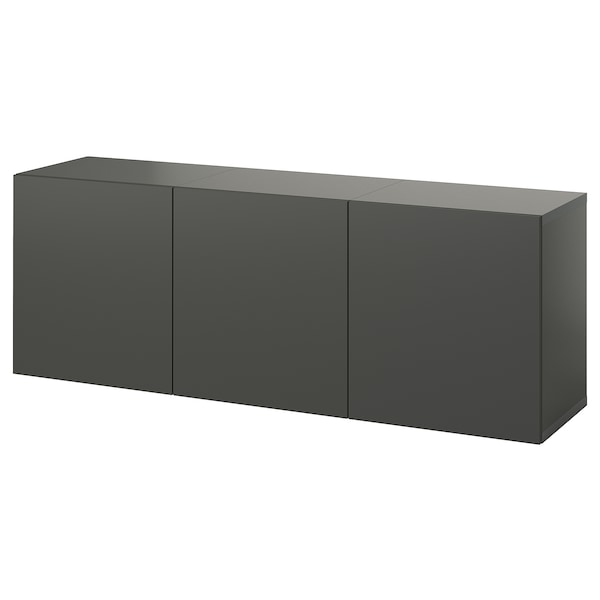 IKEA BESTÅ wall-mounted cabinet combination, 70 7/8x16 1/2x25 1/4 in Dark Gray / Lappviken Dark Gray, Ikea Ireland | 9651DGPRJ