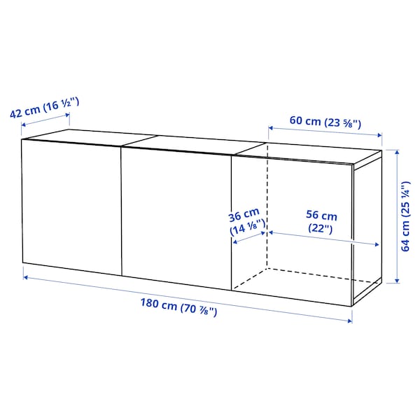 IKEA BESTÅ wall-mounted cabinet combination, 70 7/8x16 1/2x25 1/4 in Black / Brown / Timmerviken Black, Ikea Ireland | 1860VFEBC