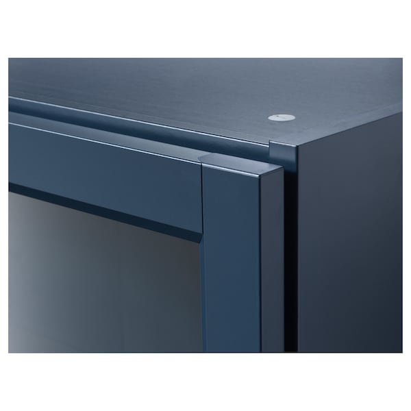 IKEA BILLY Bookcase with glass doors, dark blue, 31 1/2x11 3/4x79 1/2 in, Ikea Ireland | 7962MTPNJ