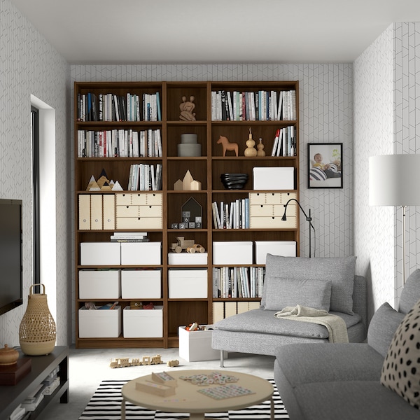 IKEA BILLY Height extension unit, 32x11x14 in Brown Walnut Effect, Ikea Ireland | 9801FYUHV