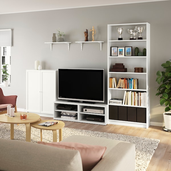 IKEA BILLY / BESTÅ TV storage combination, white, 110 1/4x15 3/4x79 1/2 in, Ikea Ireland | 8179GQUSO