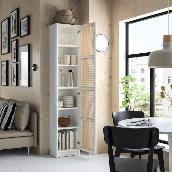 IKEA BILLY / HÖGADAL bookcase with door, 15 3/4x11 3/4x79 1/2 in White, Ikea Ireland | 2156RSENM