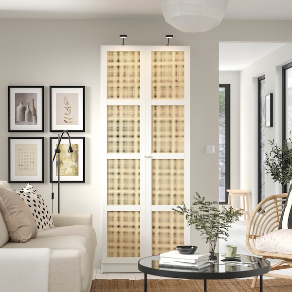 IKEA BILLY / HÖGADAL bookcase with doors, white, 31 1/2x11 3/4x79 1/2 in, Ikea Ireland | 2861XVJEA