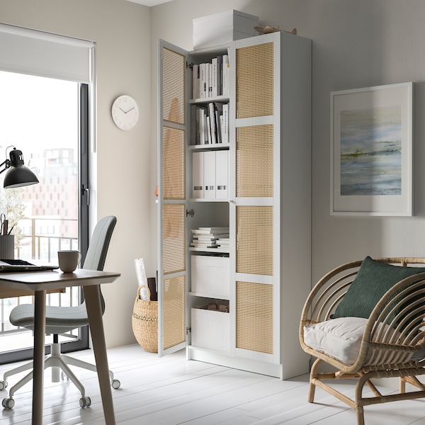 IKEA BILLY / HÖGADAL bookcase with doors, white, 31 1/2x11 3/4x79 1/2 in, Ikea Ireland | 2861XVJEA