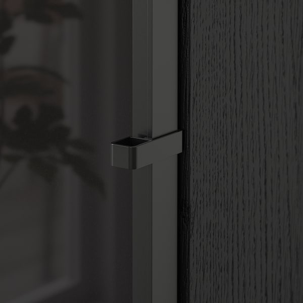IKEA BILLY / HÖGBO bookcase comb w glass doors, 15 3/4x11 3/4x79 1/2 in Black Oak Effect / Black, Ikea Ireland | 0735DKBFW