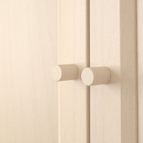 IKEA BILLY / OXBERG bookcase comb w doors, 94 1/2x11 3/4x41 3/4 in Birch Effect, Ikea Ireland | 6380NWAMS