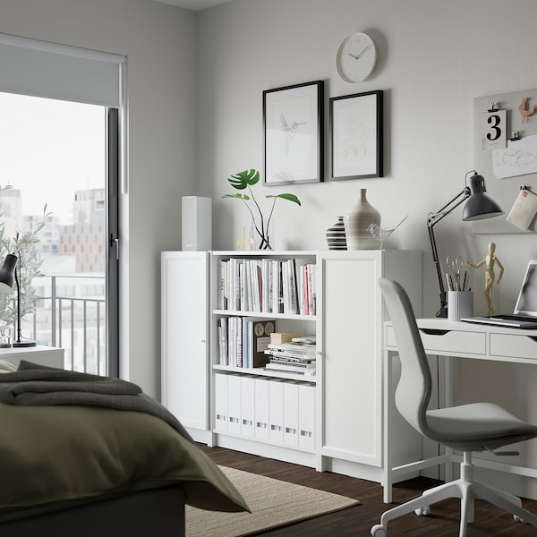 IKEA BILLY / OXBERG bookcase comb w doors, 63x41 3/4 in White, Ikea Ireland | 5047MCTAZ