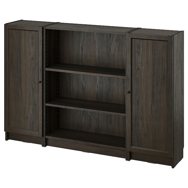 IKEA BILLY / OXBERG bookcase comb w doors, 63x41 3/4 in Dark Brown Oak Effect, Ikea Ireland | 8694THLAZ